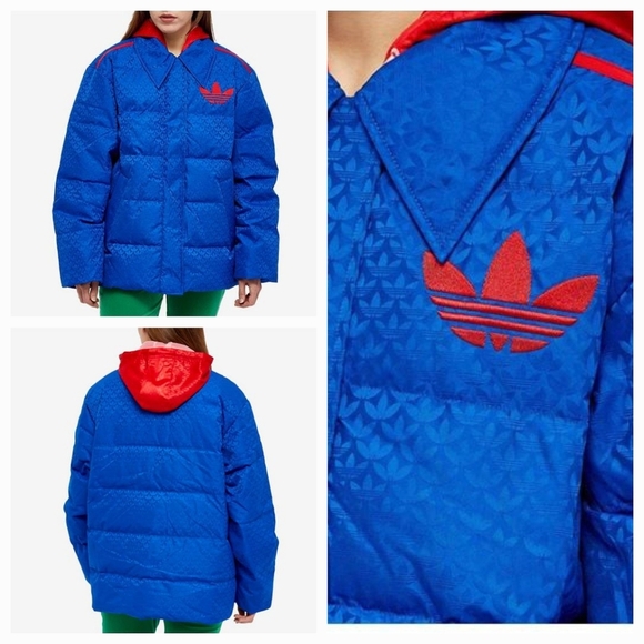 New Adidas Woman's Puffer Jacket Royal Blue Sz L - Picture 4 of 15